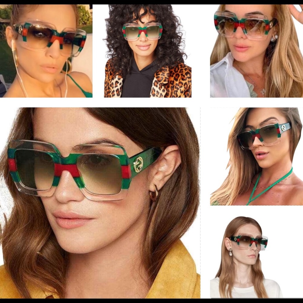 GUCCI MULTI GREEN SUNGLASSES FROM THE URBAN COLLECTION AS SEEN ON J LO & CELEBS - Picture 6 of 16